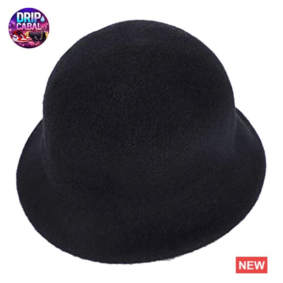 Faux Wool Felt Bucket Hat Winter Warm Foldable Adjustable Rope main image 7